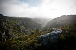 Disa Gorge as blue sky finally shows through the south-east mists